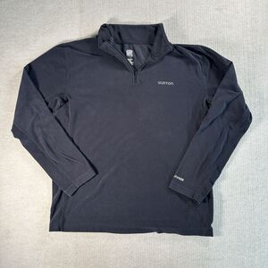 Burton Snowboard Dry Ride Pullover Mens XL Black Fleece Jacket 1/4 Zip Mock Neck